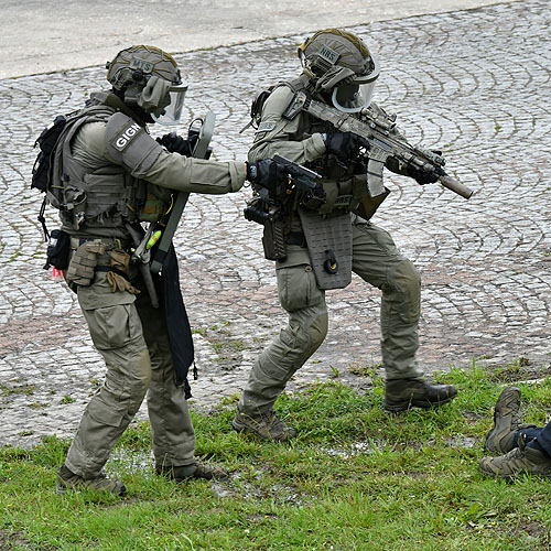 L'homme est cerné par un groupe du GIGN