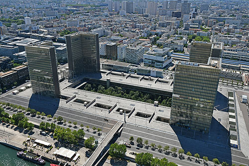 Paris Rive gauche, le secteur Tolbiac, avec la Bibliothèque François-Mitterrand