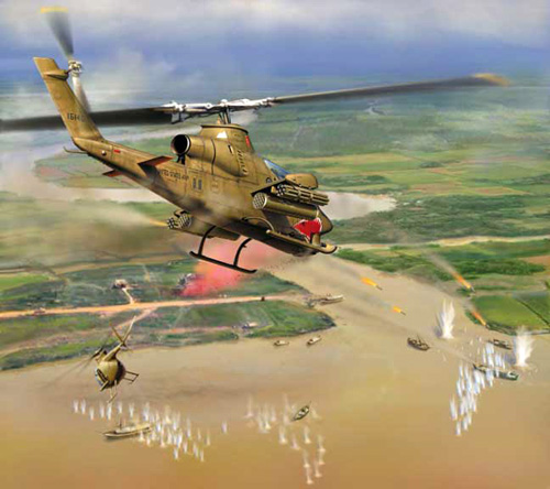 Hélicoptère AH1G Cobra de l'US Army au Vietnam