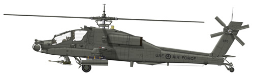 Hélicoptère AH64A Apache de l'armée des EAU