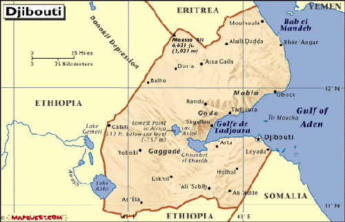 Carte Djibouti