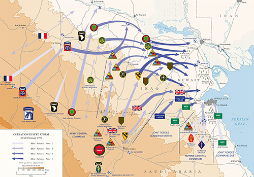 Carte de l'offensive Desert Storm