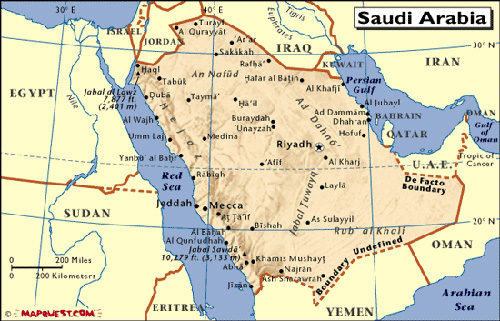 Carte Arabie Saoudite