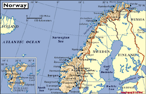 Carte de Norvège