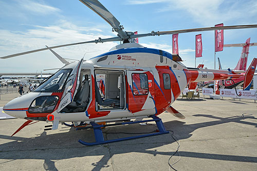 Hélicoptère Ansat en configuration d'évacuation sanitaire HEMS