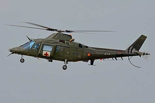 Hélicoptère A109 de l'armée belge en version d'évacuation médicale 