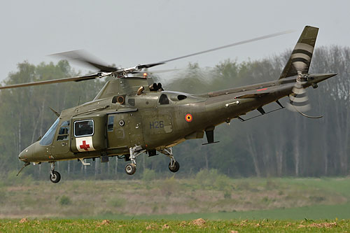 Hélicoptère A109 de l'armée belge en version d'évacuation médicale 