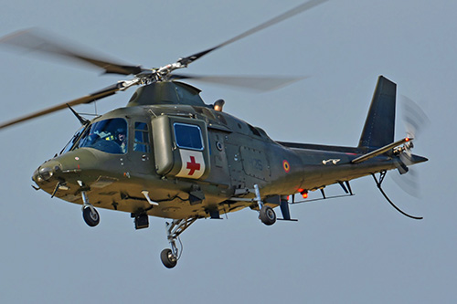 Hélicoptère A109 de l'armée belge en version d'évacuation médicale 