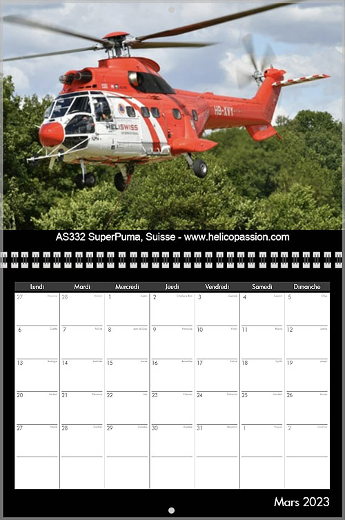 Calendrier 2023 HELICO PASSION