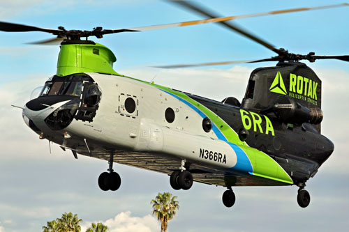 Hélicoptère CH47 Chinook, Rotak, USA