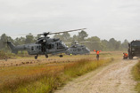 Hélicoptères EC725 Caracal à un point de ravitaillement avancé