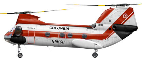 Hélicoptère CH46 Seaknight de Columbia Helicopters