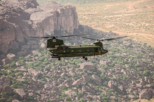 Hélicoptère CH47 Chinook KLU au Mali