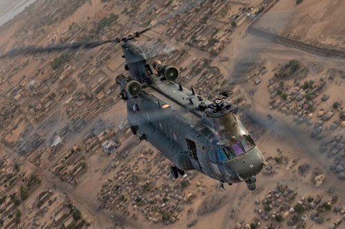 Hélicoptère CH47 Chinook au Mali