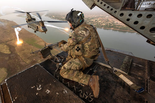 Hélicoptère CH47 Chinook au Mali