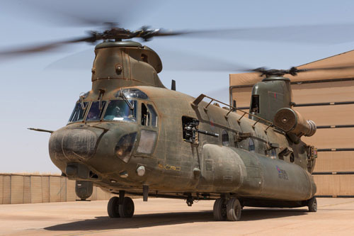 Hélicoptère CH47 Chinook au Mali