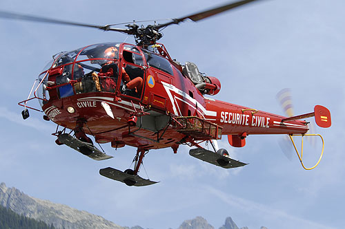 Hélicoptère Alouette III Sécurité Civile