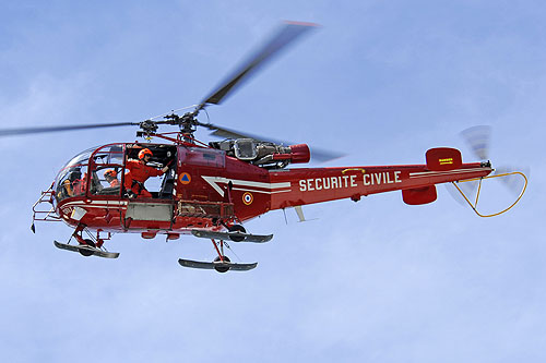 Hélicoptère Alouette III Sécurité Civile