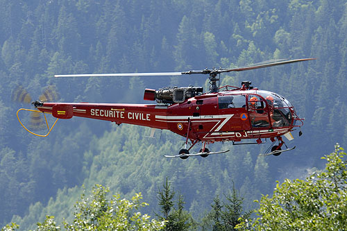 Hélicoptère Alouette III Sécurité Civile