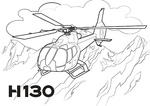 Coloriage d'helicoptere pour les enfants