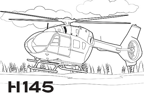 Coloriage d'helicoptere pour les enfants