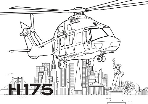 Coloriage d'helicoptere pour les enfants