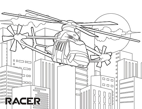 Coloriage d'helicoptere pour les enfants