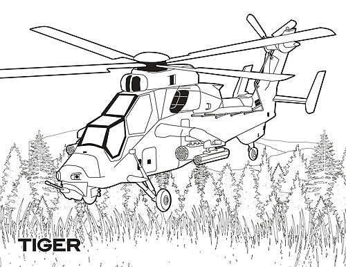 Coloriage d'helicoptere pour les enfants