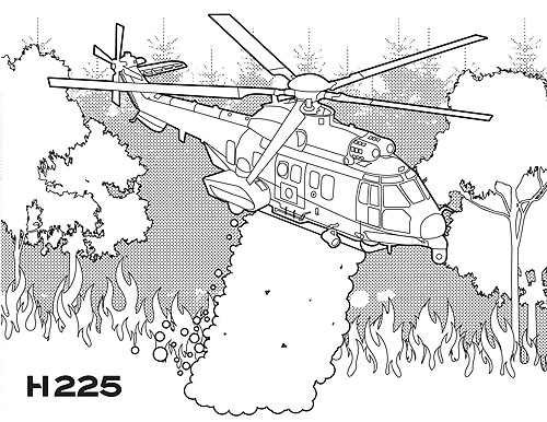 Coloriage d'helicoptere pour les enfants