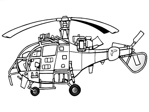 Coloriage d'helicoptere pour les enfants