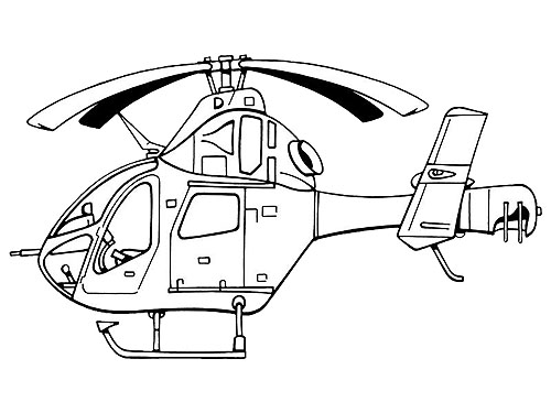 Coloriage d'helicoptere pour les enfants