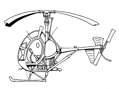 Coloriage d'helicoptere pour les enfants