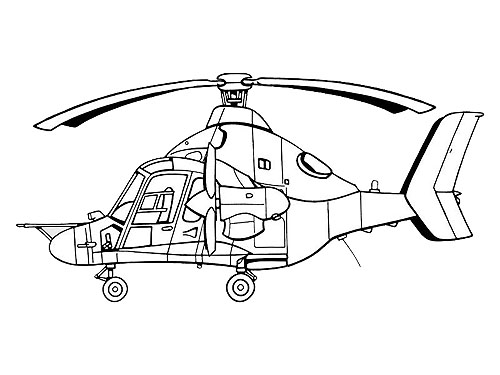 Coloriage d'helicoptere pour les enfants