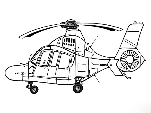 Coloriage d'helicoptere pour les enfants