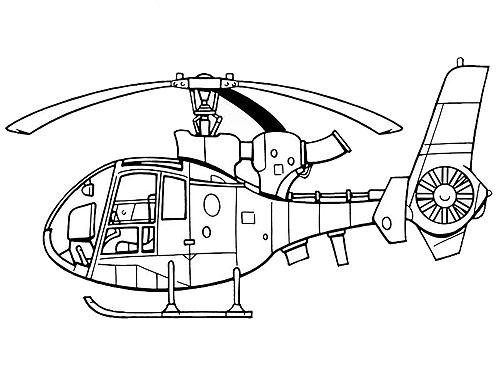 Coloriage d'helicoptere pour les enfants