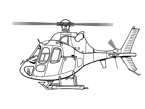 Coloriage d'helicoptere pour les enfants