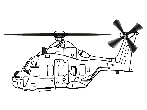 Coloriage d'helicoptere pour les enfants