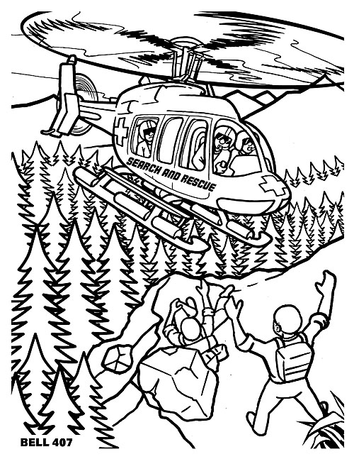 Coloriage d'helicoptere pour les enfants