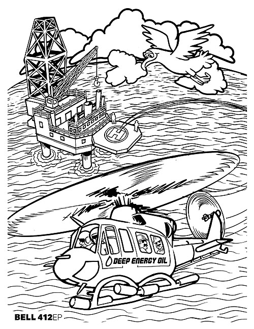 Coloriage d'helicoptere pour les enfants