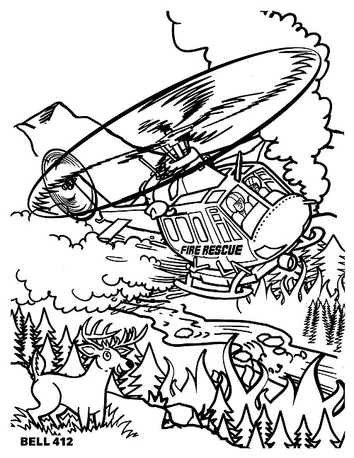 Coloriage d'helicoptere pour les enfants