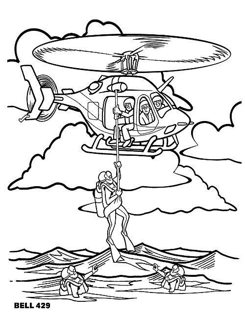 Coloriage d'helicoptere pour les enfants