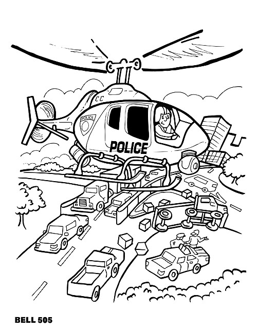 Coloriage d'helicoptere pour les enfants