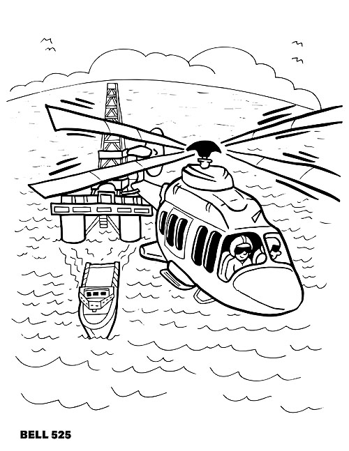 Coloriage d'helicoptere pour les enfants