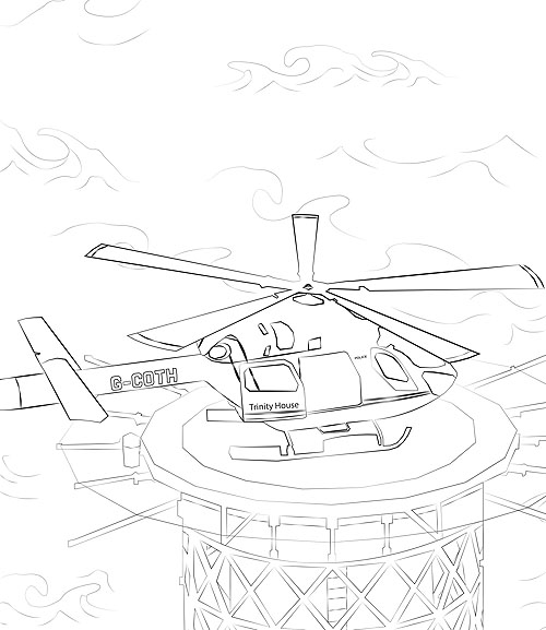 Coloriage d'helicoptere pour les enfants