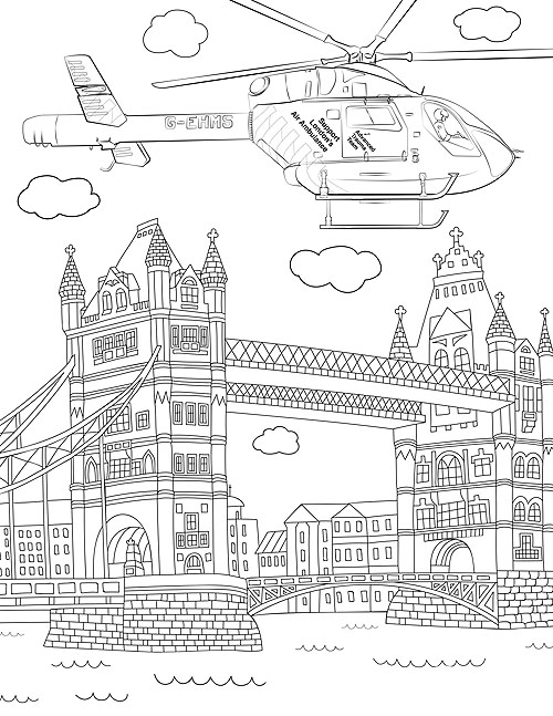 Coloriage d'helicoptere pour les enfants