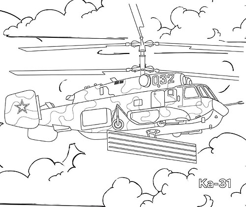 Coloriage d'helicoptere pour les enfants