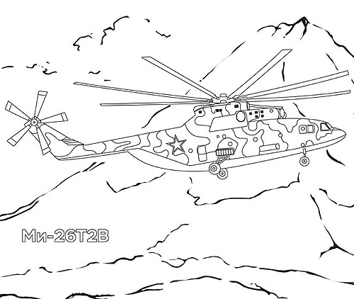 Coloriage d'helicoptere pour les enfants