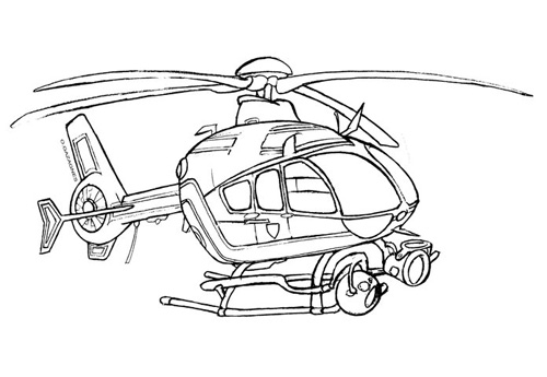 Coloriage d'helicoptere pour les enfants