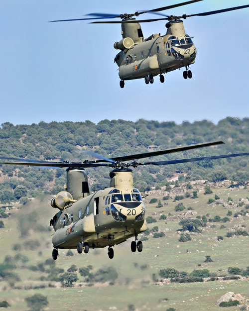 Hélicoptères CH47F Chinook ET420 et ET422