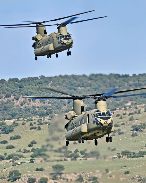 Hélicoptères CH47F Chinook ET420 et ET422